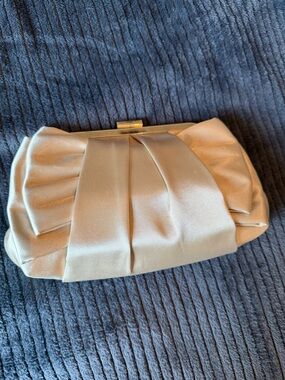 Lulus champagne satin clutch